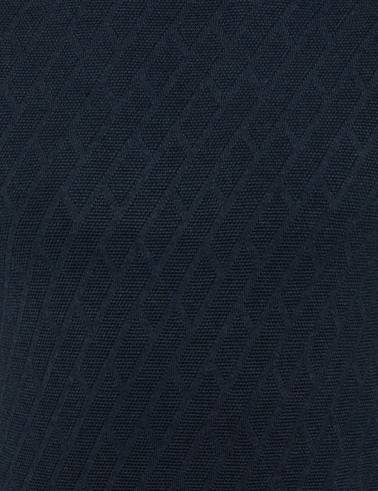 Lacivert Melanj Slim Fit Balıkçı Yaka Triko Kazak