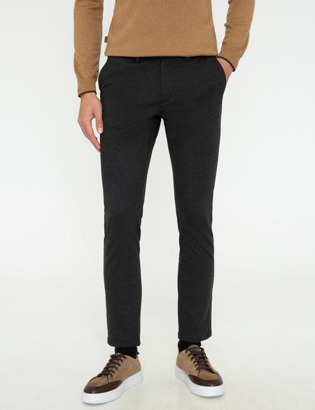 Siyah Slim Fit Kanvas Pantolon - 50243301005