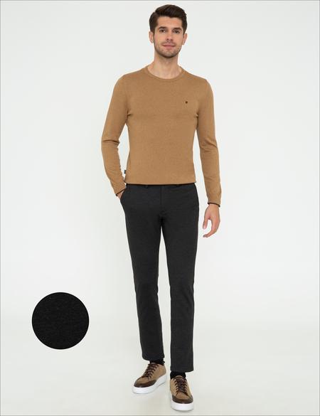 Siyah Slim Fit Kanvas Pantolon - 50243301005