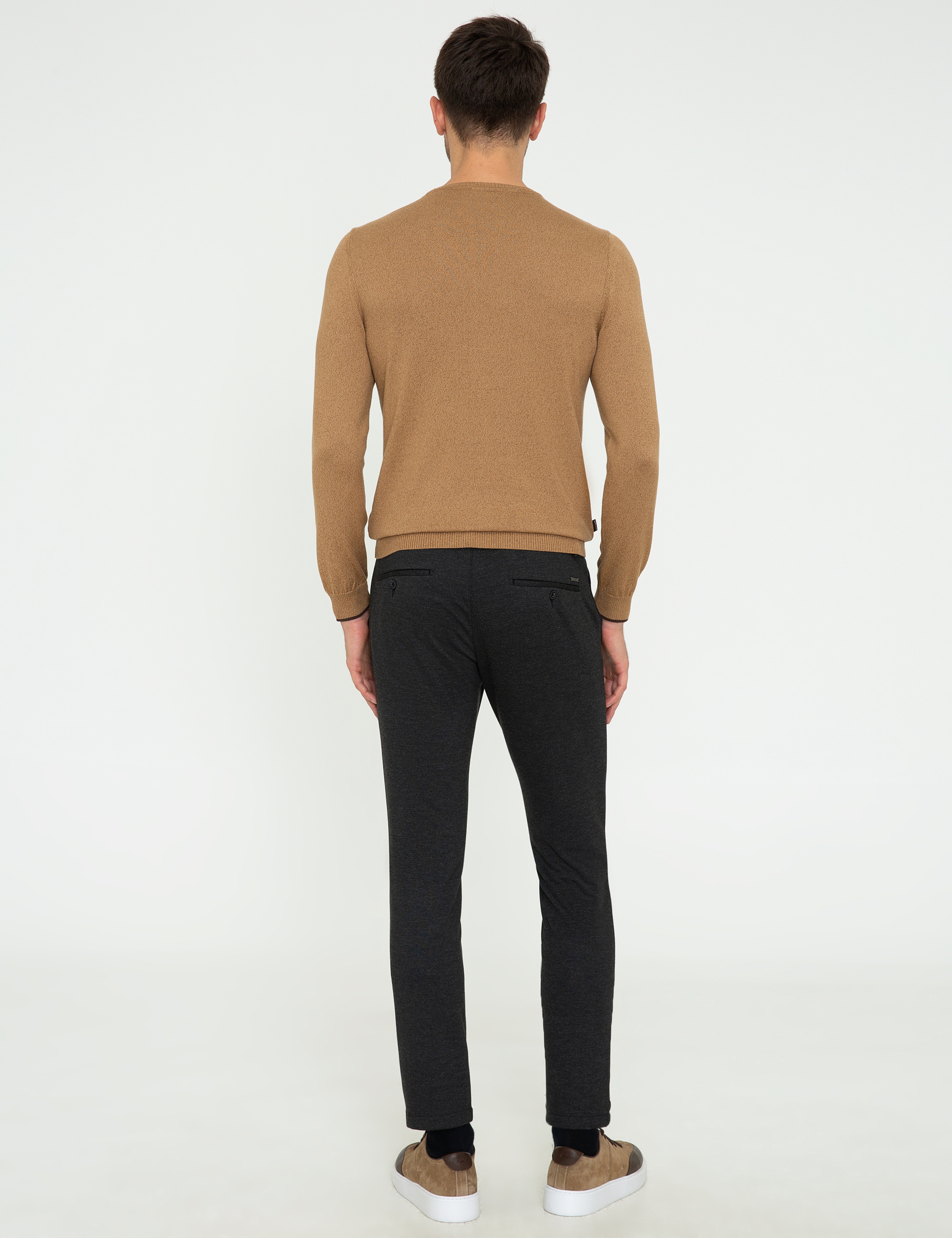 Siyah Slim Fit Kanvas Pantolon