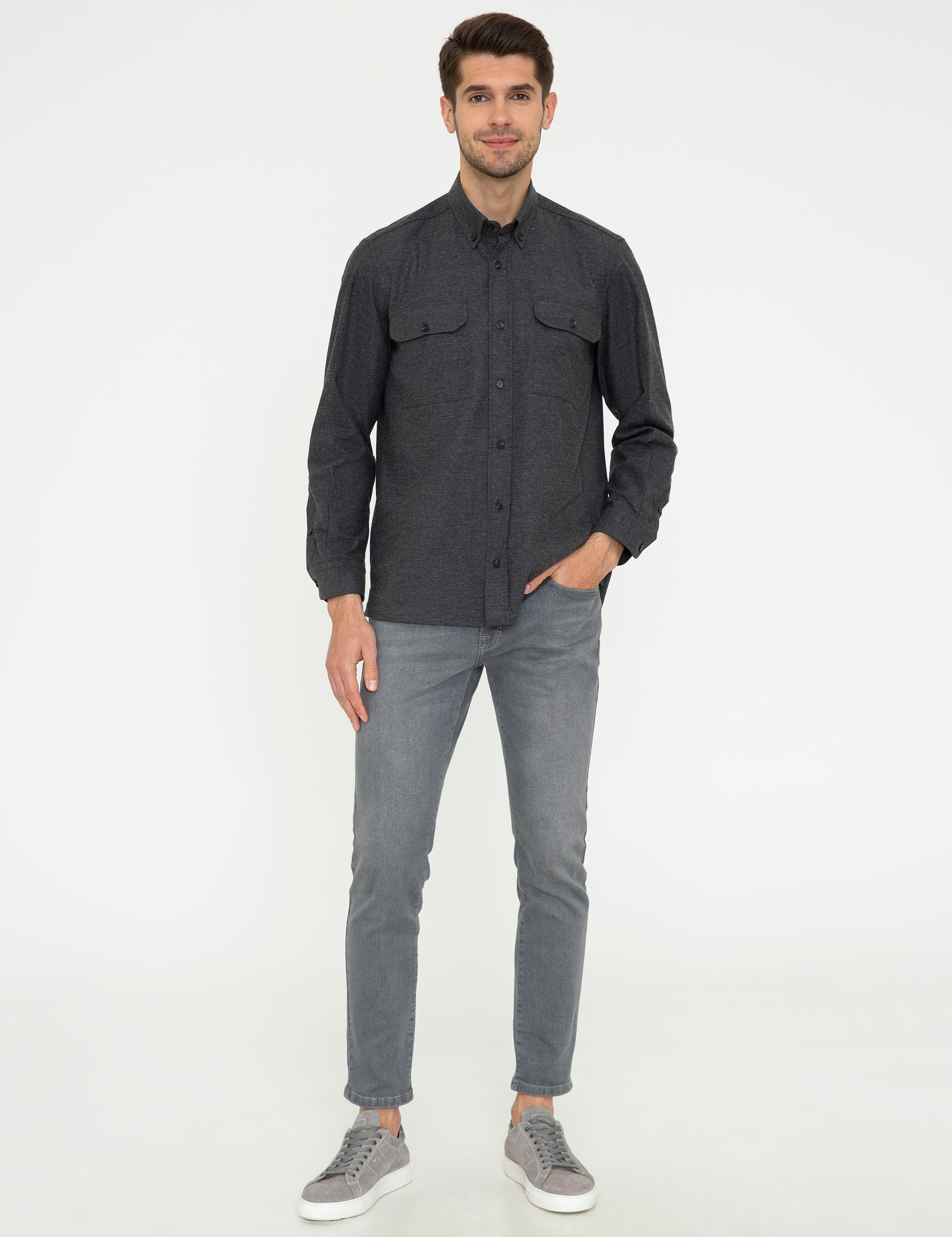 Siyah Comfort Fit Uzun Kollu Gömlek