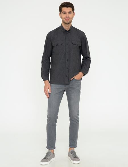 Siyah Comfort Fit Uzun Kollu Gömlek - 50238825034