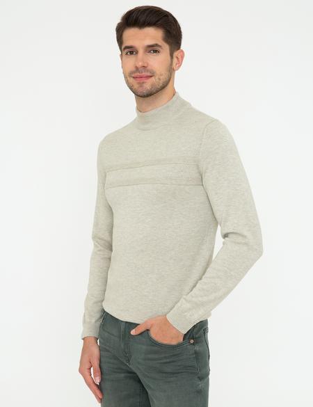 Kum Melanj Slim Fit Yarım Balıkçı Yaka Triko Kazak - 50248534031