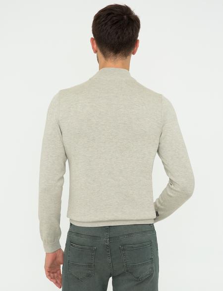 Kum Melanj Slim Fit Yarım Balıkçı Yaka Triko Kazak - 50248534031