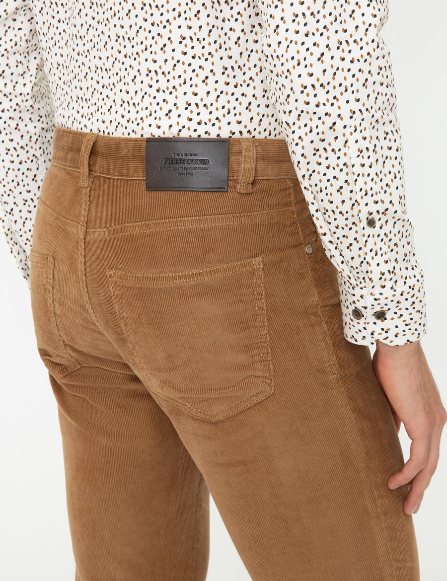 Taba Slim Fit Kadife Kanvas Pantolon