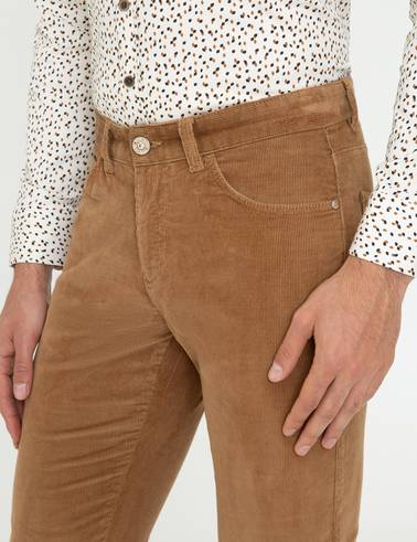 Taba Slim Fit Kadife Kanvas Pantolon