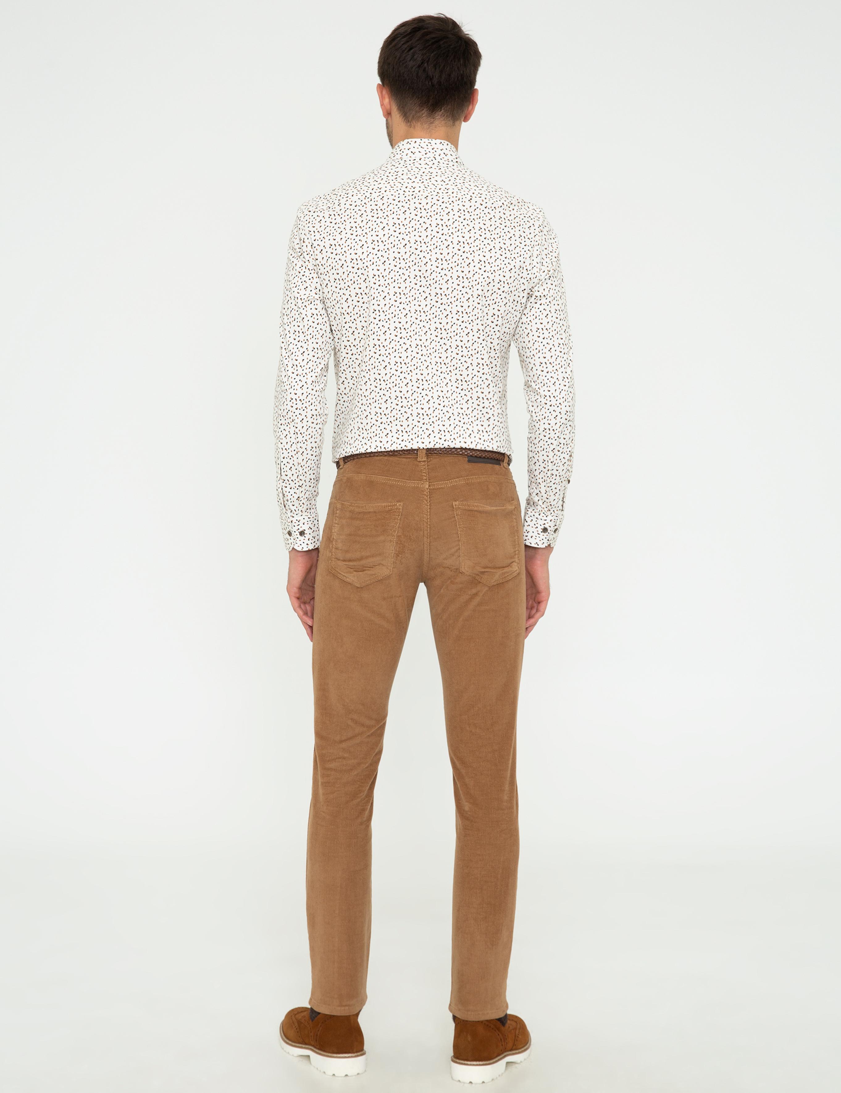 Taba Slim Fit Kadife Kanvas Pantolon