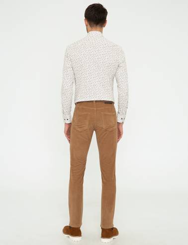 Taba Slim Fit Kadife Kanvas Pantolon