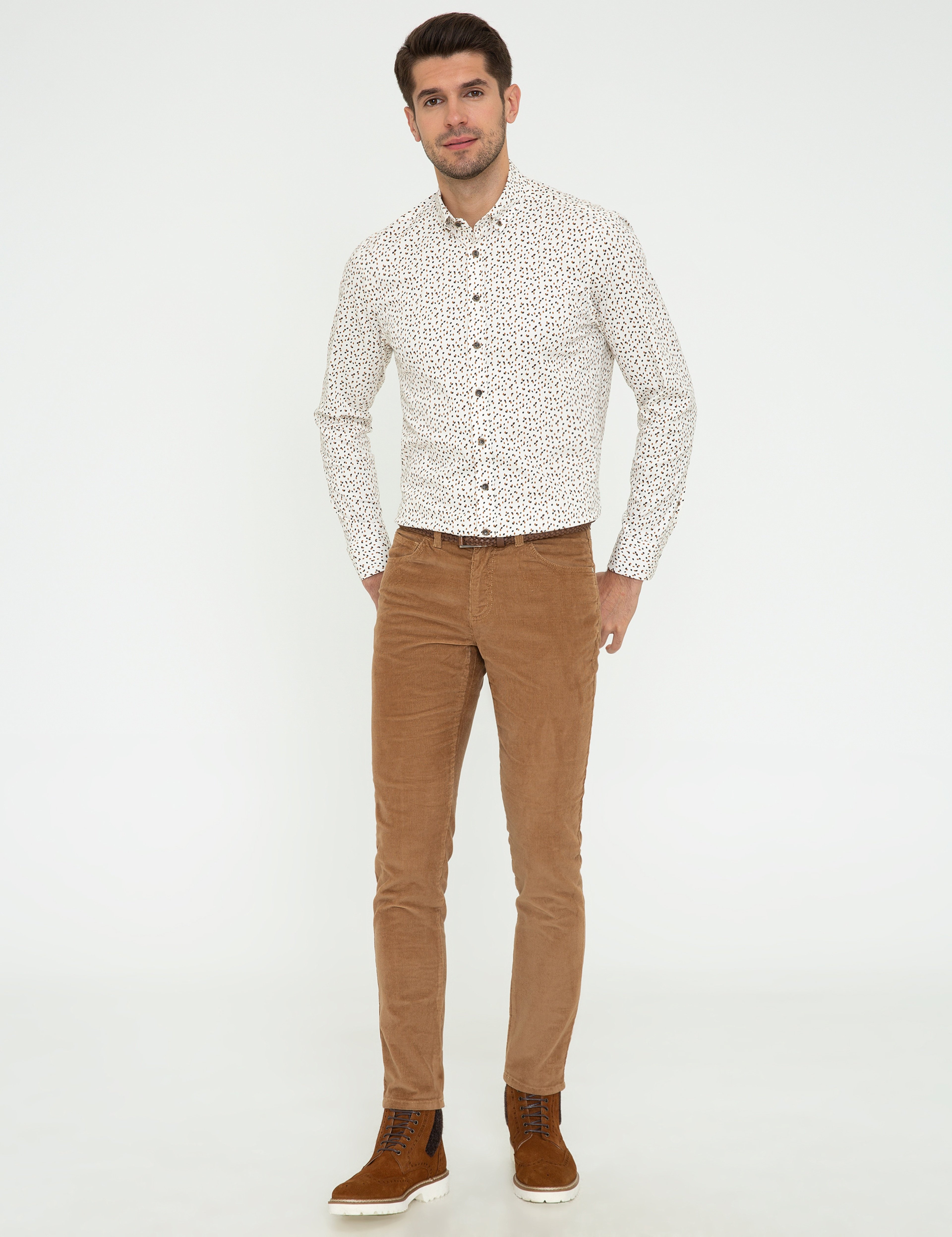 Taba Slim Fit Kadife Kanvas Pantolon - Image 1