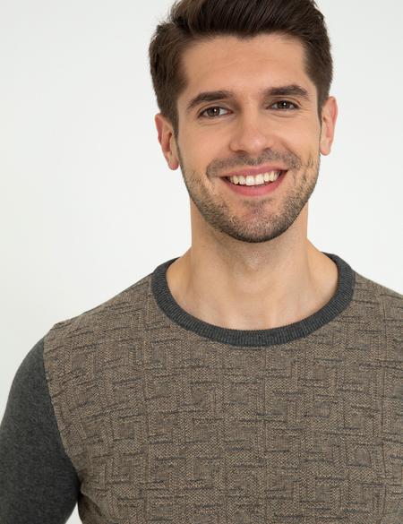 Gri Melanj Slim Fit Kazak - 50241375031