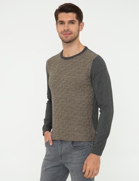 Gri Melanj Slim Fit Kazak - 50241375031