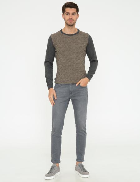 Gri Melanj Slim Fit Kazak - 50241375031