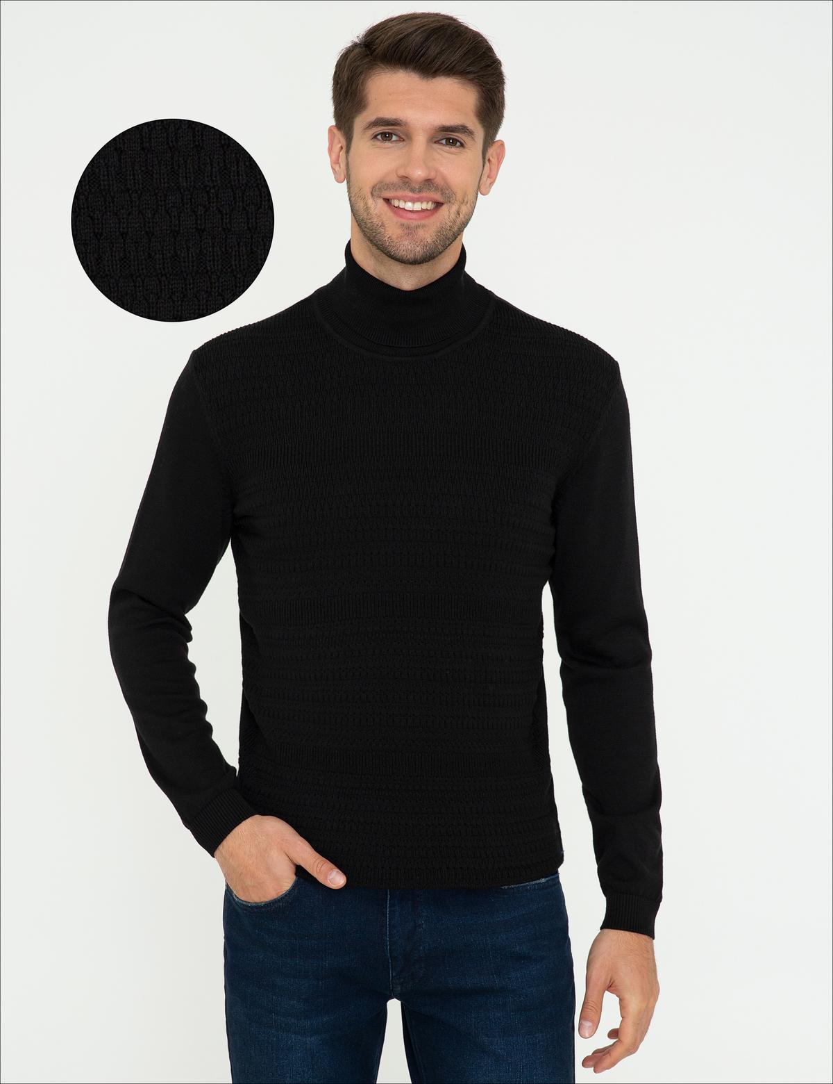 Siyah Slim Fit Kazak