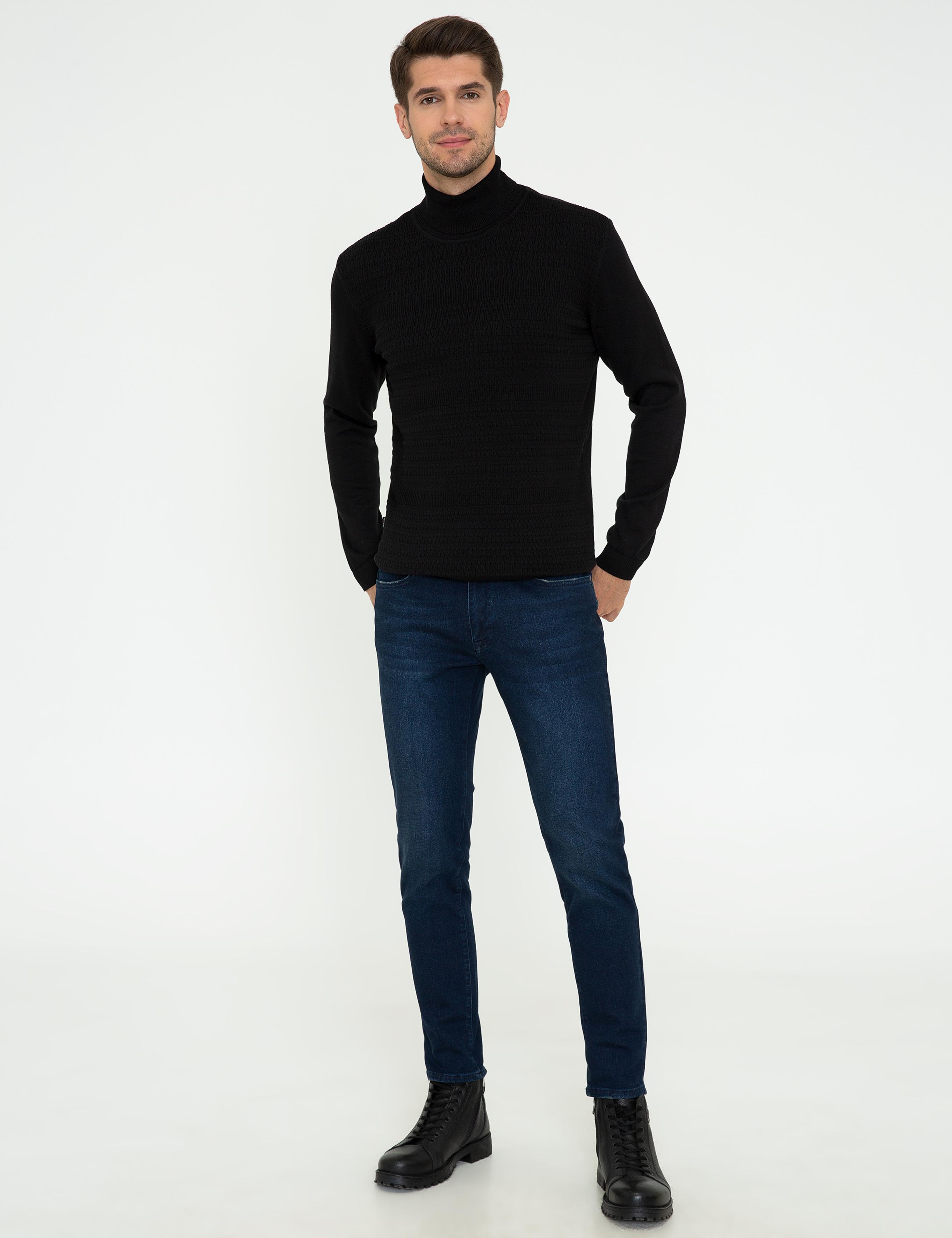 Siyah Slim Fit Kazak