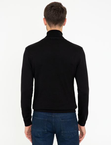 Siyah Slim Fit Kazak - 50248528021