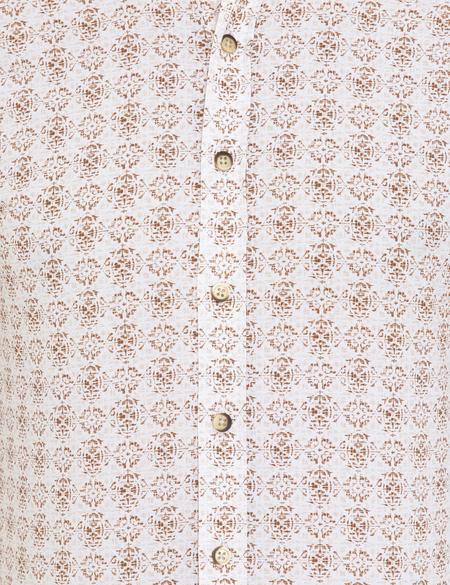 Açık Kahverengi Slim Fit Uzun Kollu Gömlek - 50248114009