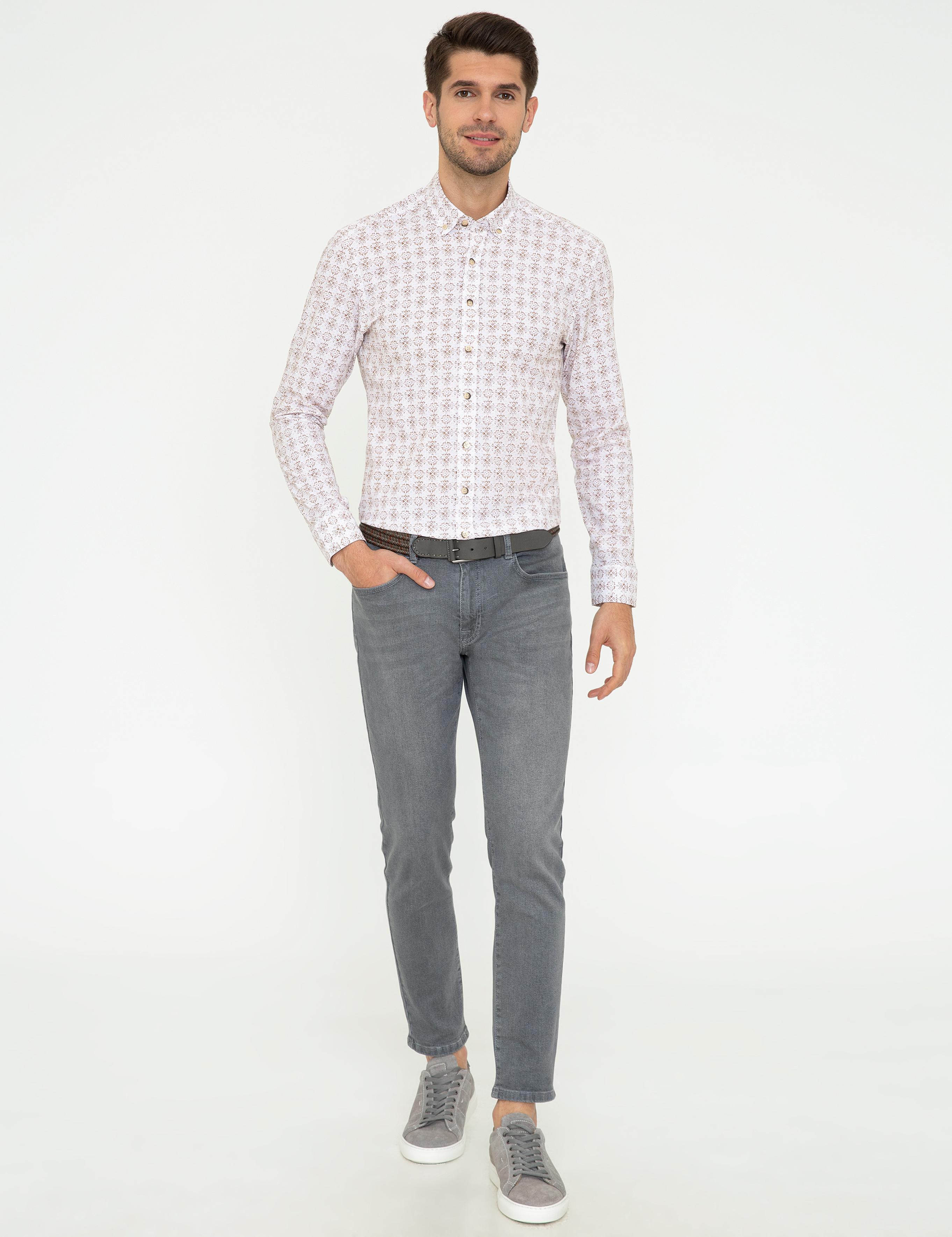 Açık Kahverengi Slim Fit Uzun Kollu Gömlek