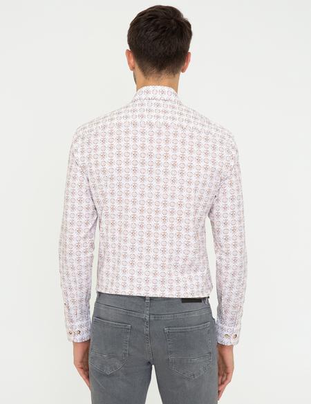 Açık Kahverengi Slim Fit Uzun Kollu Gömlek - 50248114009