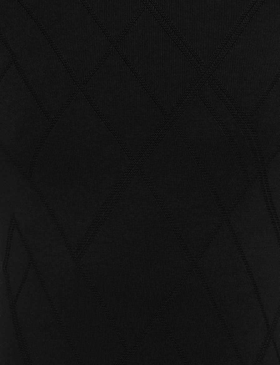 Siyah Slim Fit Bisiklet Yaka Triko Kazak