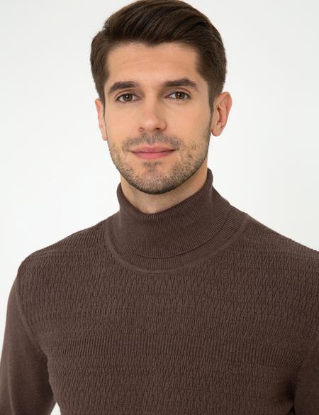 Açık Kahverengi Slim Fit Kazak - 50248528006