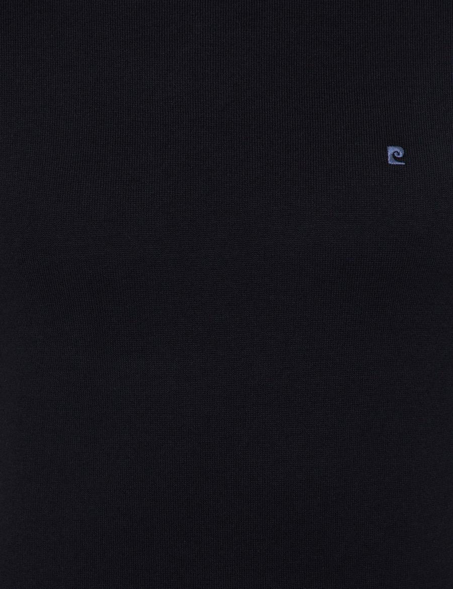 Lacivert Slim Fit Balıkçı Yaka Basic Triko Kazak