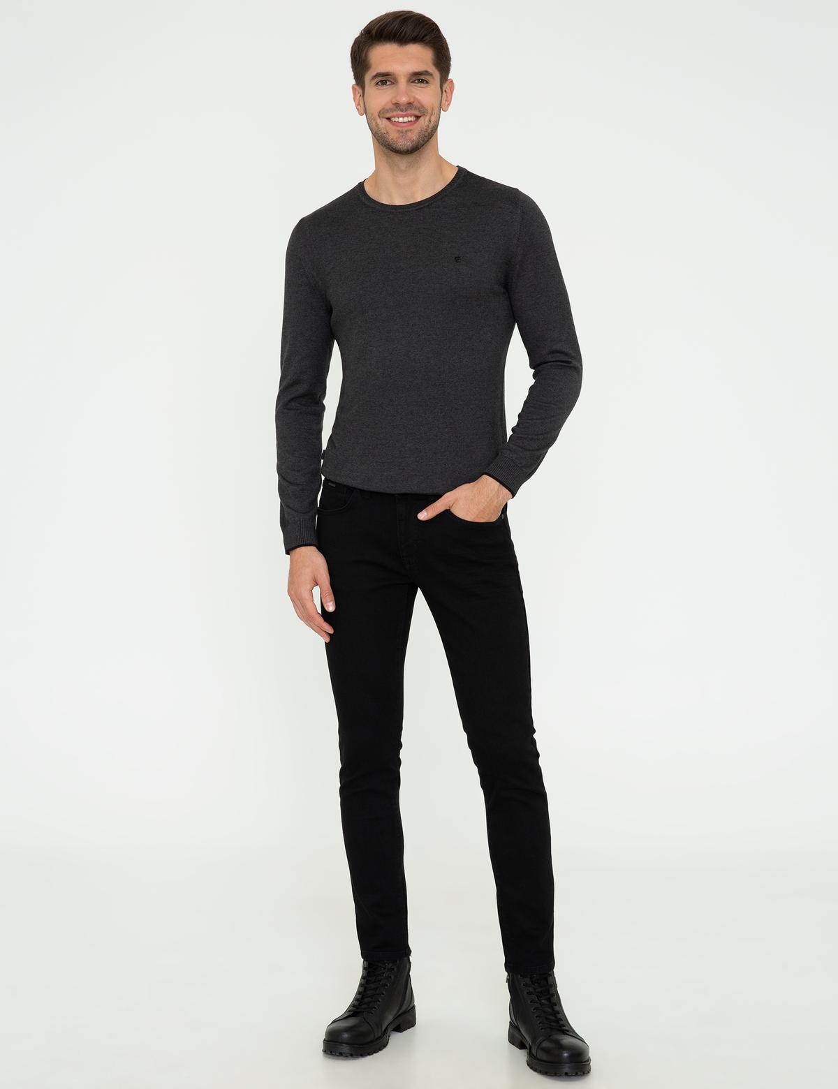 Siyah Slim Fit Denim Pantolon