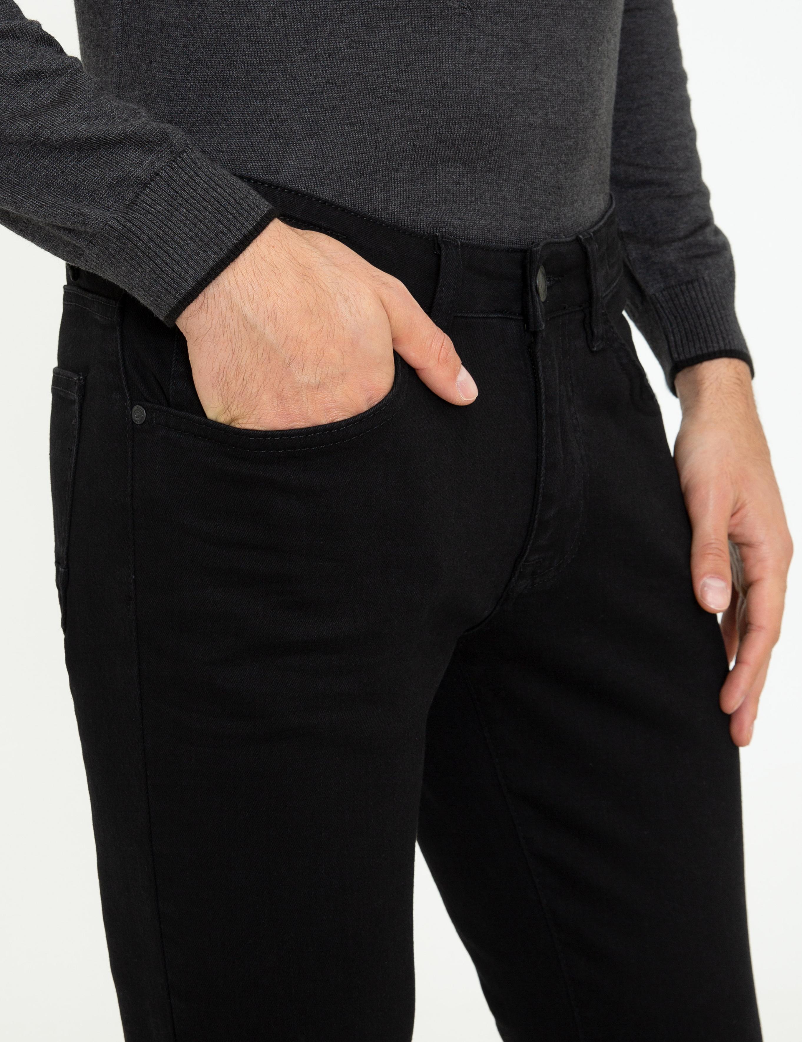 Siyah Slim Fit Denim Pantolon
