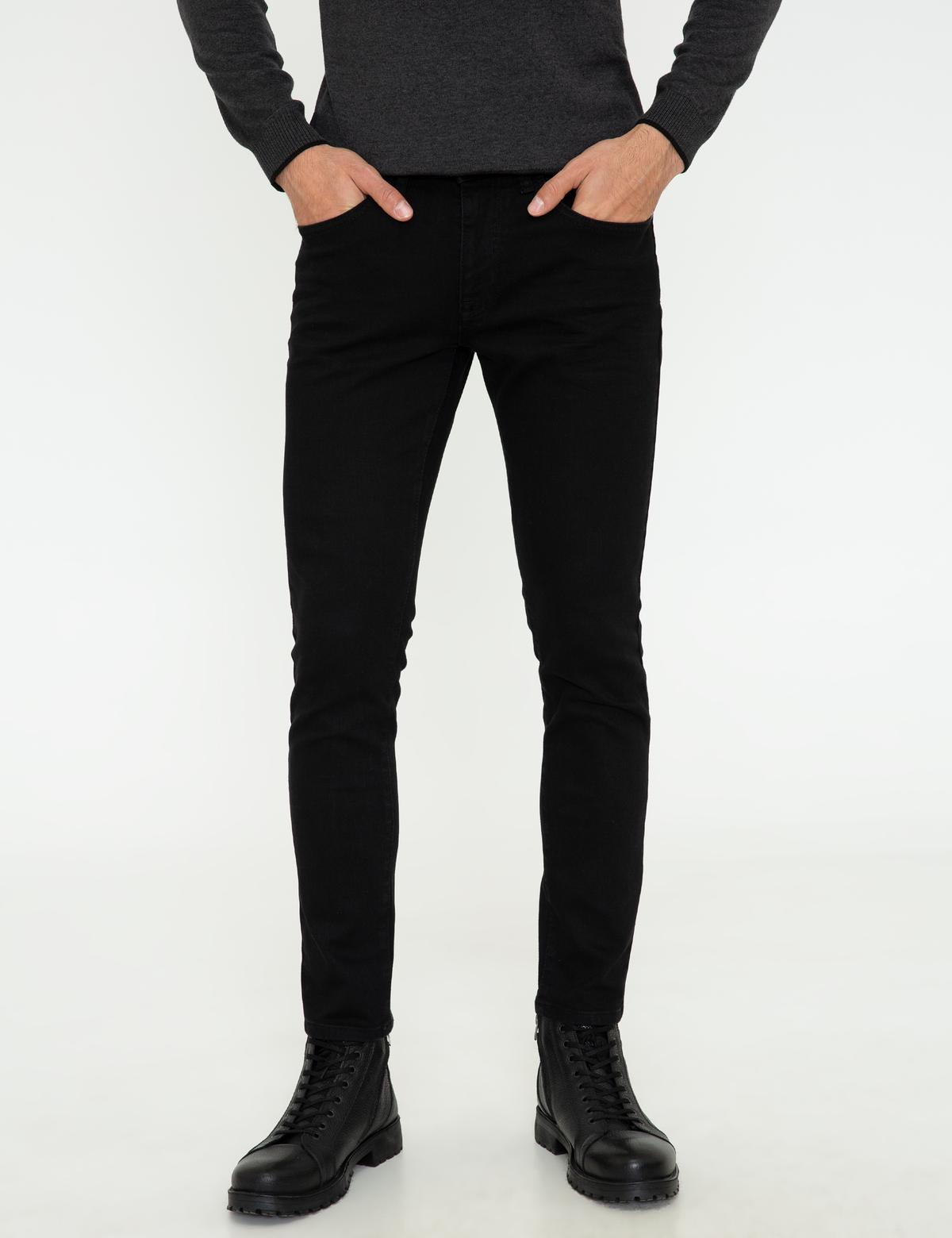 Siyah Slim Fit Denim Pantolon - 50248618043