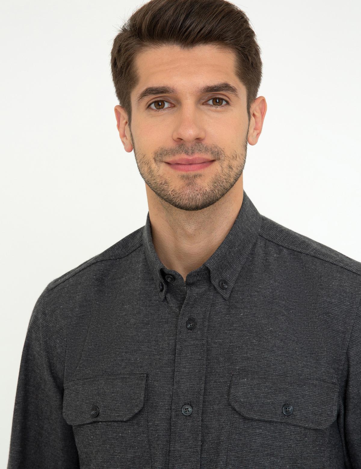 Siyah Comfort Fit Uzun Kollu Gömlek - 50238825034