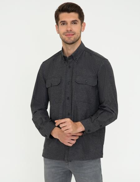 Siyah Comfort Fit Uzun Kollu Gömlek - 50238825034