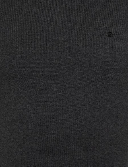 Antrasit Melanj Slim Fit Bisiklet Yaka Basic Triko Kazak - 50248582046