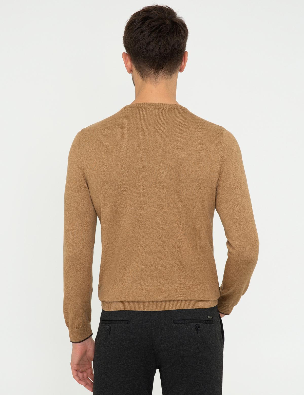 Camel Melanj Slim Fit Bisiklet Yaka Basic Triko Kazak - 50248582088