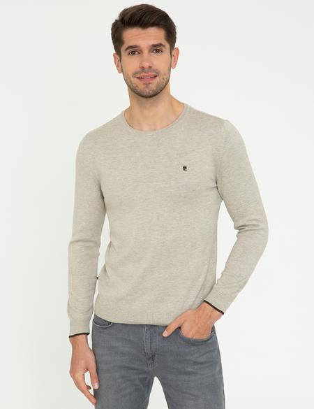 Kum Melanj Slim Fit Bisiklet Yaka Basic Triko Kazak - 50248582118