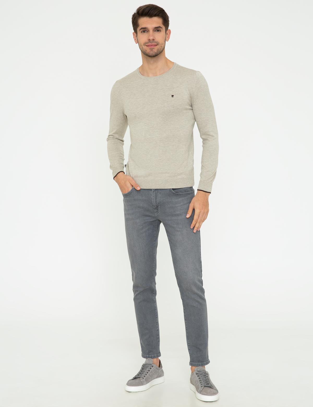 Kum Melanj Slim Fit Bisiklet Yaka Basic Triko Kazak - 50248582118