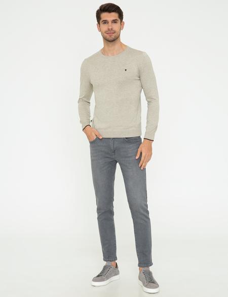 Kum Melanj Slim Fit Bisiklet Yaka Basic Triko Kazak - 50248582118