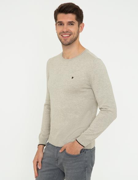 Kum Melanj Slim Fit Bisiklet Yaka Basic Triko Kazak - 50248582118