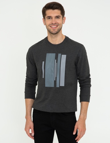 Antrasit Melanj Standart Fit Sweatshirt