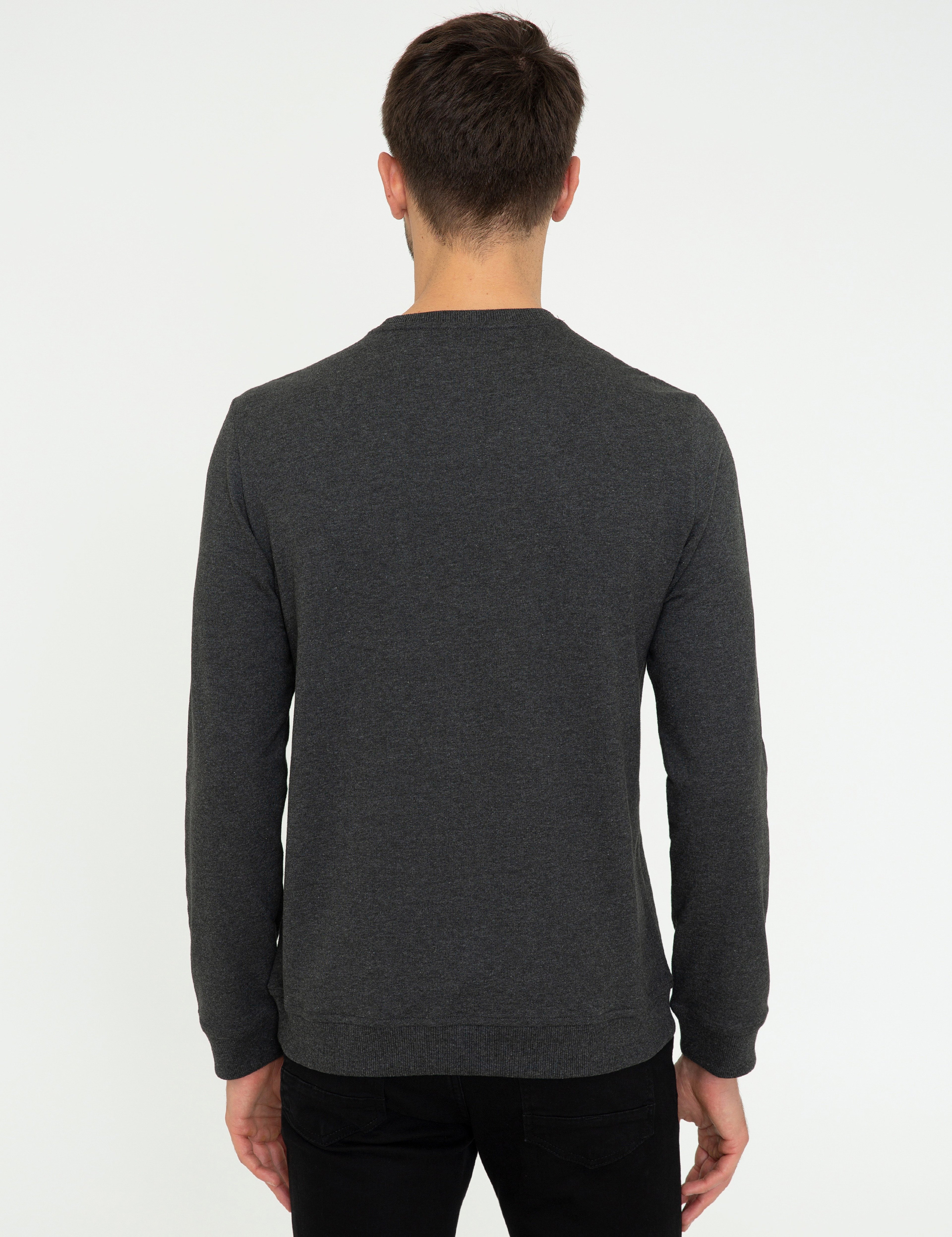 Antrasit Melanj Standart Fit Sweatshirt - Image 4
