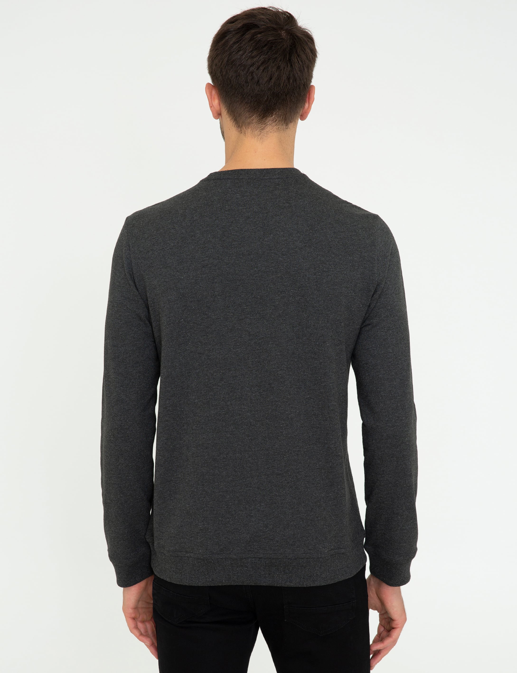 Antrasit Melanj Standart Fit Sweatshirt