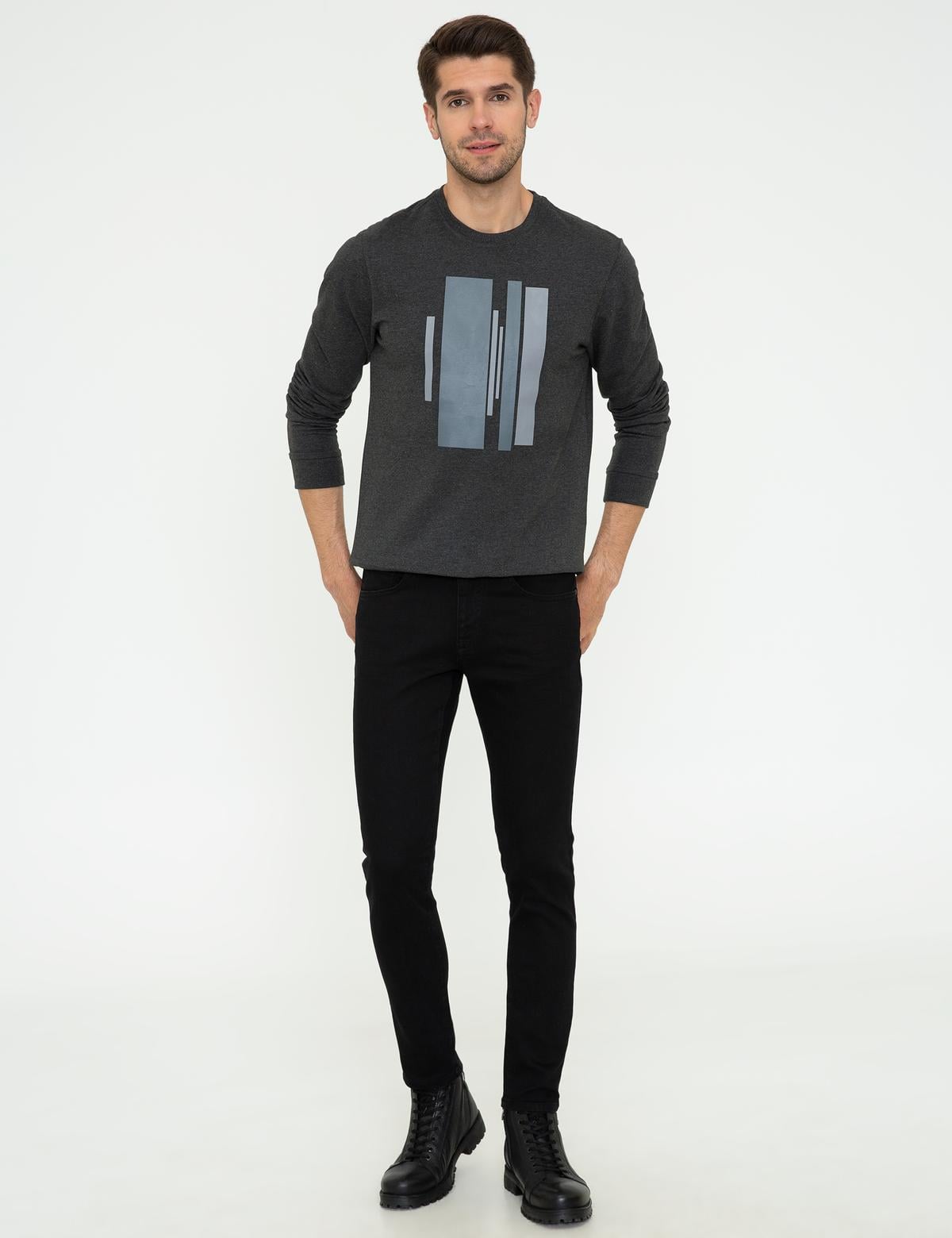 Antrasit Melanj Sweatshirt - 50249360015