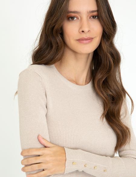 Krem Melanj Slim Fit Basic Kazak - 50244945054