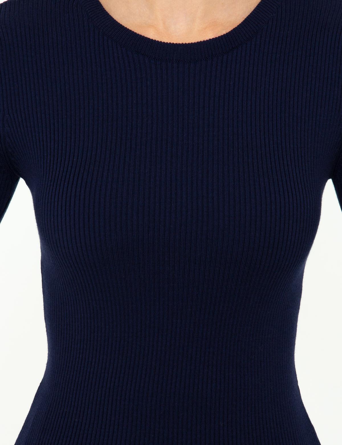 Lacivert Slim Fit Basic Kazak - 50244945011