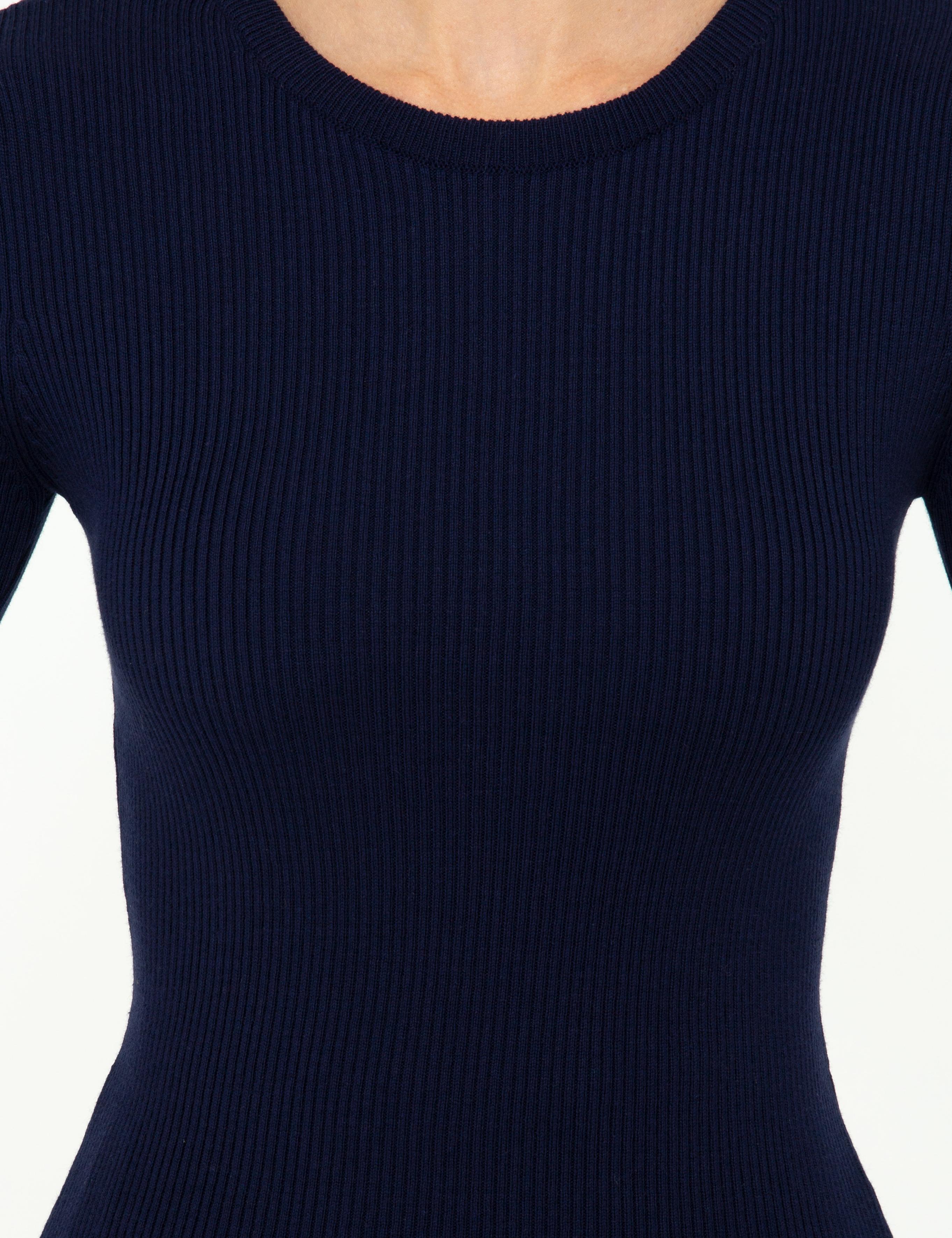 Lacivert Slim Fit Basic Kazak