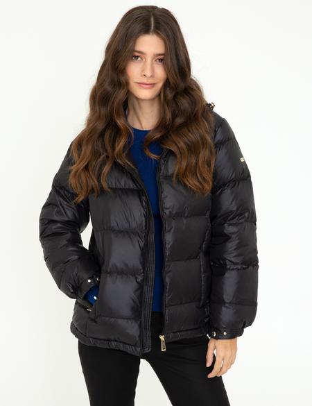 Siyah Standart Fit Kaz Tüyü Mont - 50243982001