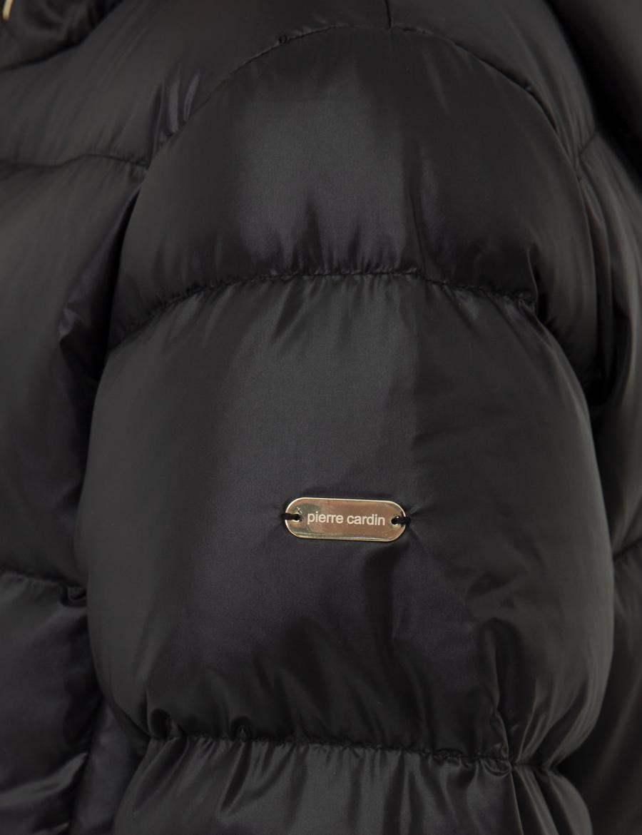 Siyah Standart Fit Kaz Tüyü Mont