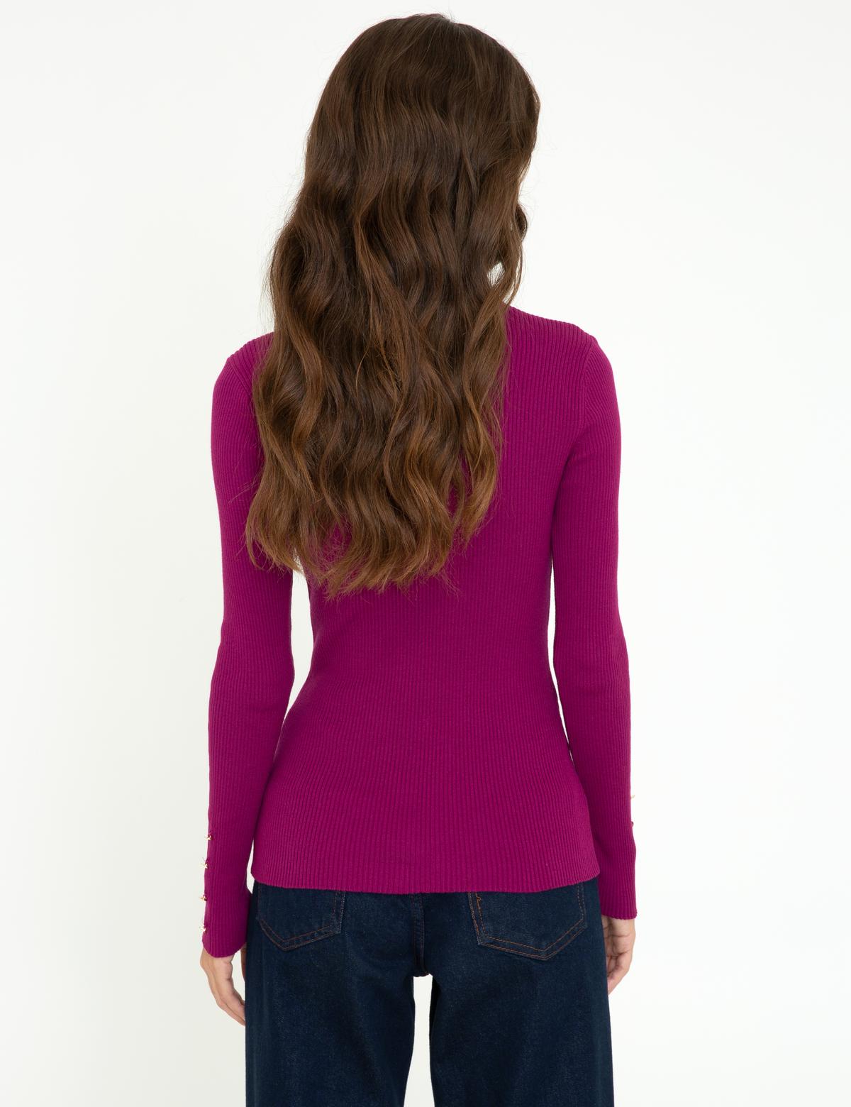 Menekşe Slim Fit Basic Kazak - 50244945056