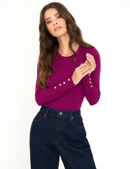 Menekşe Slim Fit Basic Kazak - 50244945056