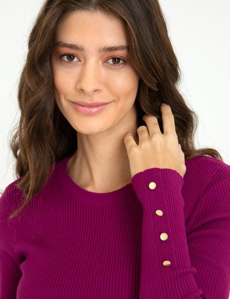 Menekşe Slim Fit Basic Kazak - 50244945056