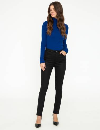 Siyah Skinny Fit Kanvas Pantolon