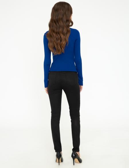 Siyah Skinny Fit Kanvas Pantolon - 50245013030